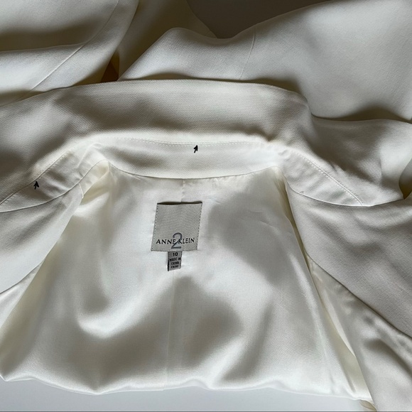 Anne Klein White Lightweight Blazer Size 10 - Picture 8 of 10